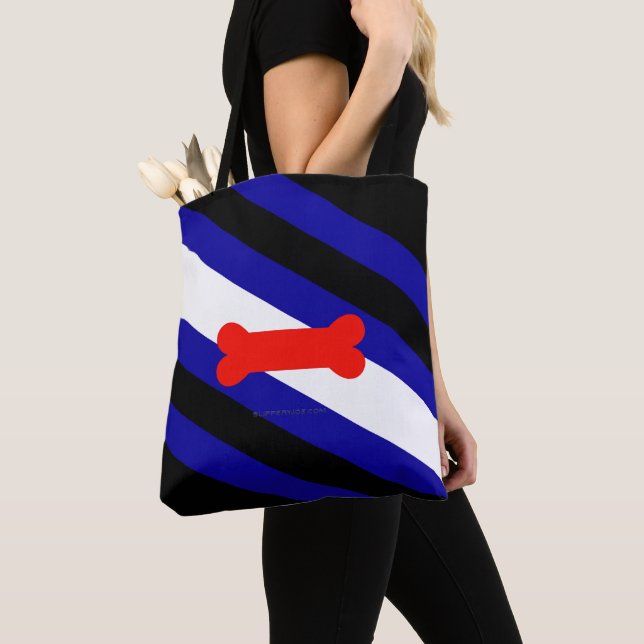 Tote Bag Drapeau de la fierté de jeu de chiots de SlipperyJ (De près)