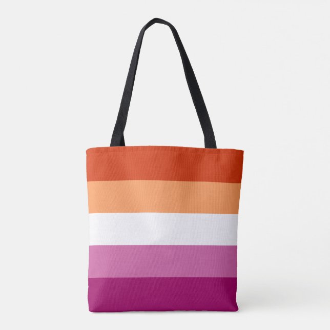 Tote Bag Drapeau de la fierté lesbienne (Dos)