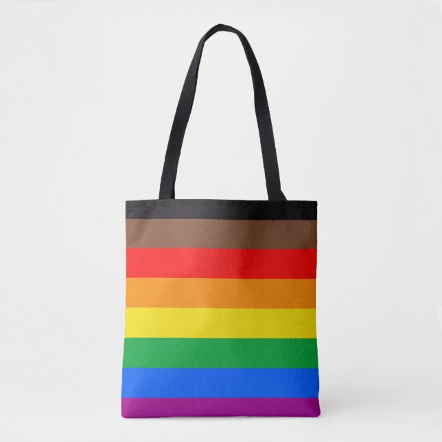 Tote Bag Drapeau de la fierté LGBTQ (8 bandes) (Devant)