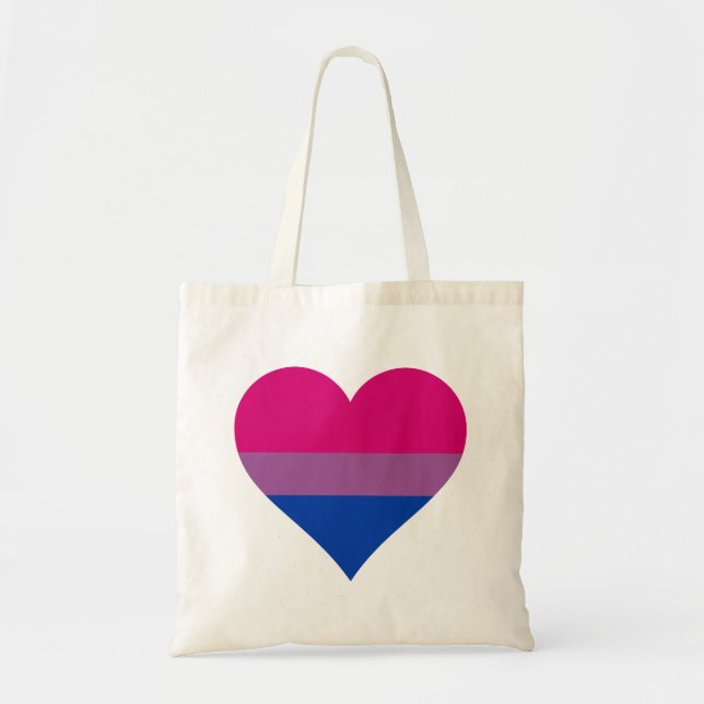 Tote Bag Drapeau de la fierté LGBTQ du coeur bisexuel (Devant)
