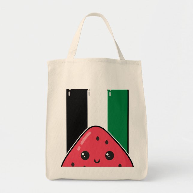 Tote Bag Drapeau de la Palestine mignonne avec Palestin san (Devant)