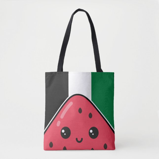Tote Bag Drapeau de la Palestine mignonne avec Palestin san (Devant)