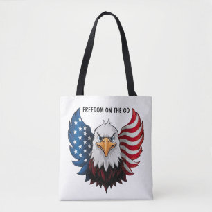 Tote Bag Drapeau de l'aigle américain