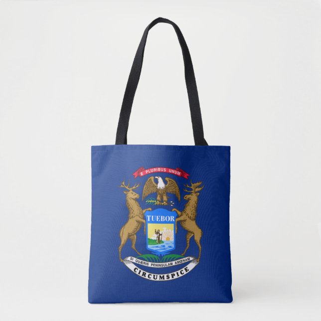 Tote Bag Drapeau de l'État du Michigan (Devant)
