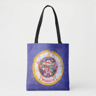 Tote Bag Drapeau de l'État du Minnesota en détresse