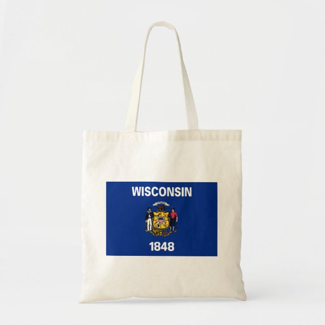 Tote Bag Drapeau de l'État du Wisconsin (Devant)