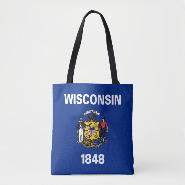 Tote Bag Drapeau de l'État du Wisconsin (Devant)