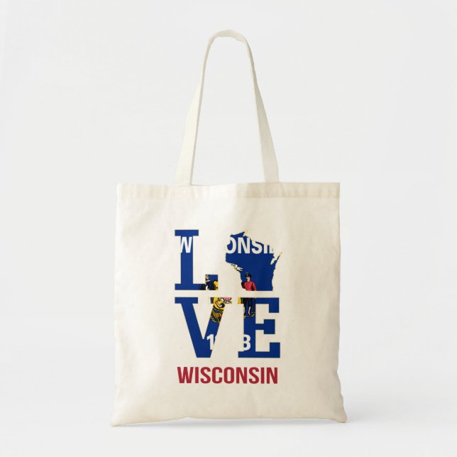 Tote Bag drapeau de l'État du Wisconsin (Devant)