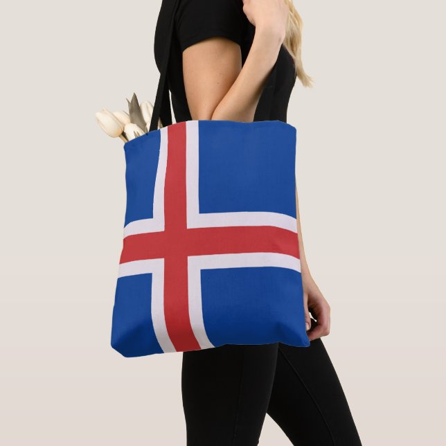 Tote Bag Drapeau de l'Islande (De près)