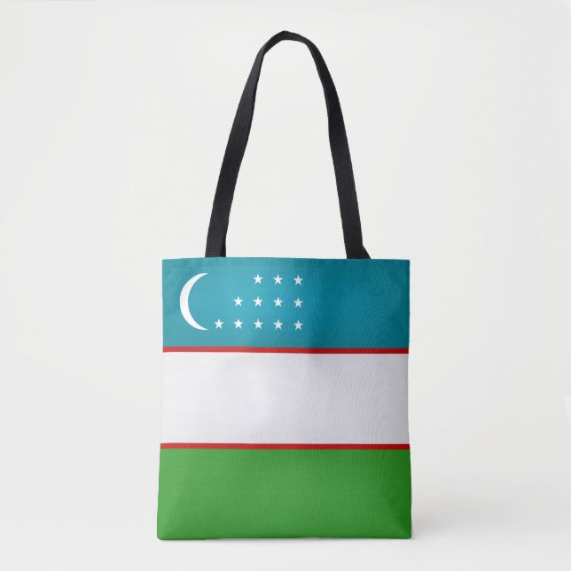 Tote Bag Drapeau de l'Ouzbékistan cool (Devant)