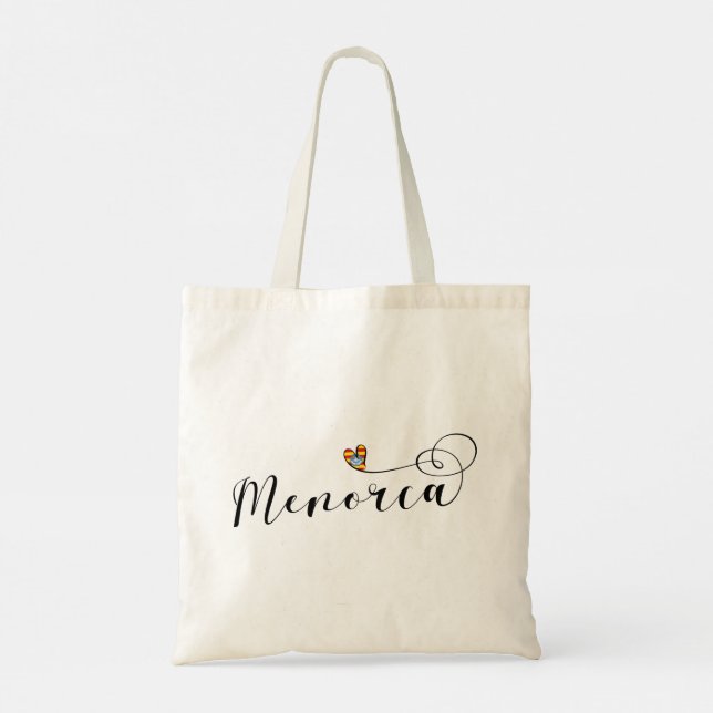 Tote Bag Drapeau de Minorque Coeur, Baléares (Dos)