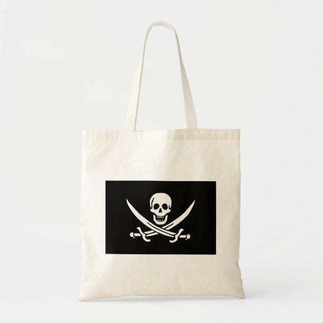 Tote Bag Drapeau de pirate Crâne croisé épées (Devant)