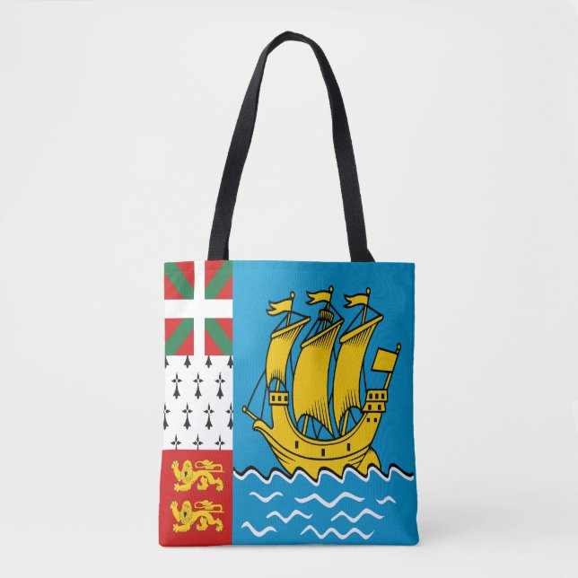 Tote Bag Drapeau de Saint-Pierre-et-Miquelon (Devant)