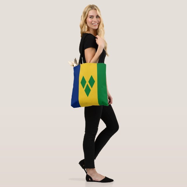 Tote Bag Drapeau de Saint-Vincent-et-les Grenadines Vincy (Sur le modèle)