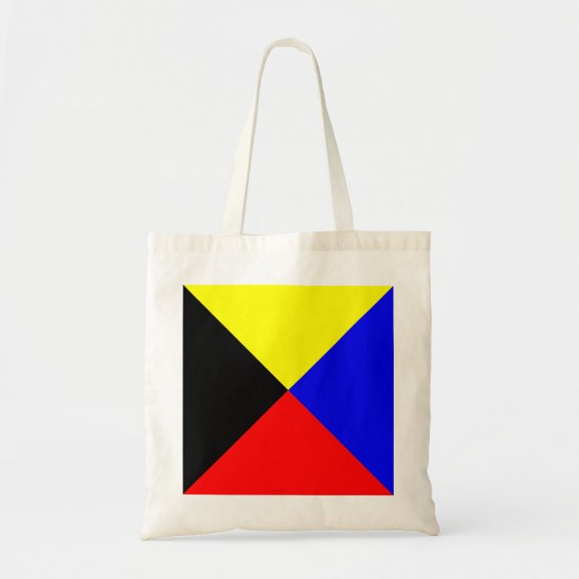 Tote Bag Drapeau de signalisation maritime Zulu ICS (Devant)