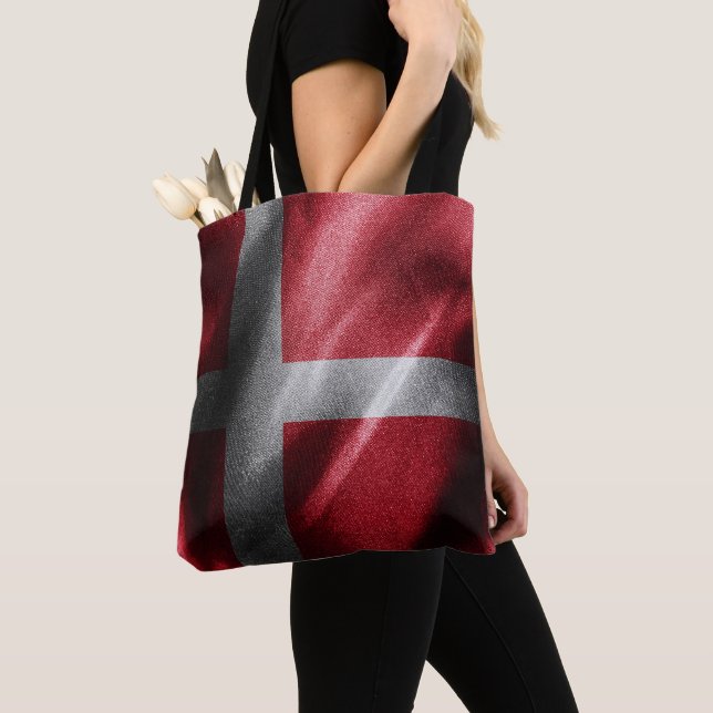 Tote Bag Drapeau de soie du Danemark (De près)