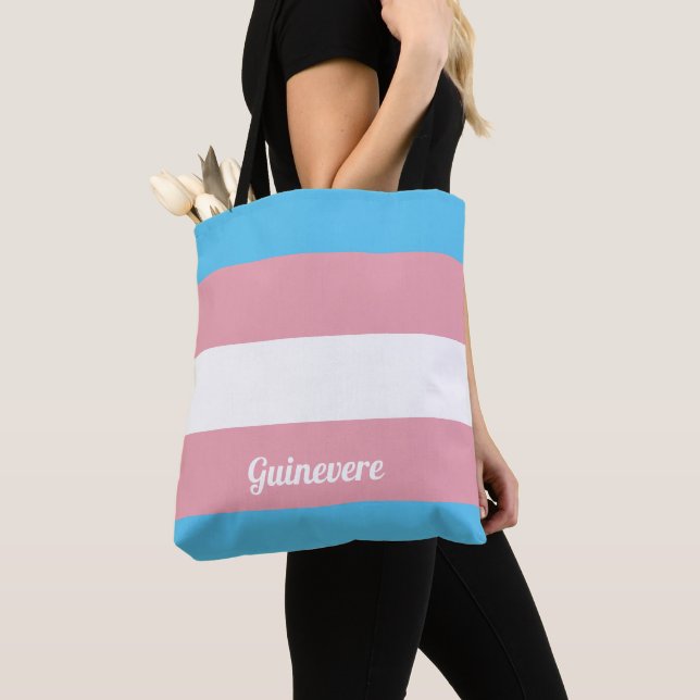 Tote Bag Drapeau | de transsexuel personnalisé (De près)