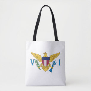 Tote Bag Drapeau des îles Vierges américaines, blanc