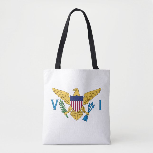 Tote Bag Drapeau des îles Vierges américaines, blanc (Devant)