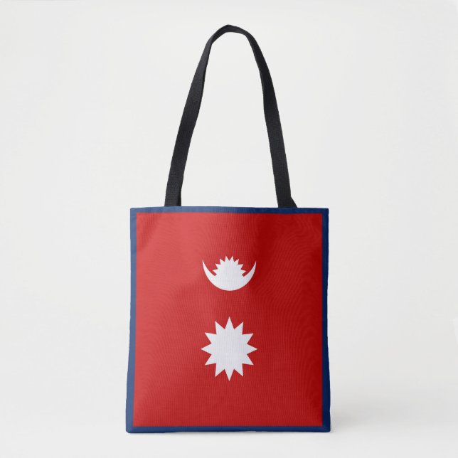 Tote Bag Drapeau du Népal cool (Devant)