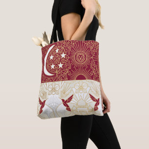 Tote Bag Drapeau du patrimoine Art déco Nom personnalisé