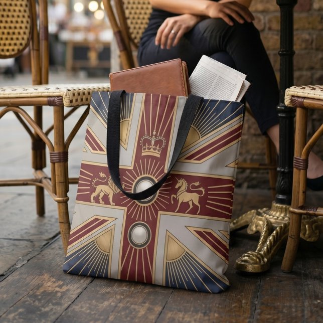 Tote Bag Drapeau du patrimoine Art Déco Royaume-Uni Nom per (Lifestyle Shot)