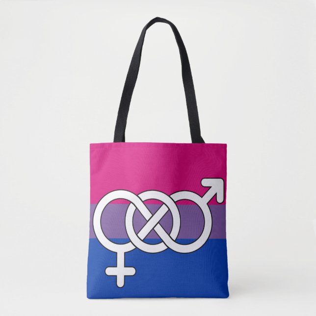 Tote Bag Drapeau du symbole de la fierté bisexuelle (Devant)