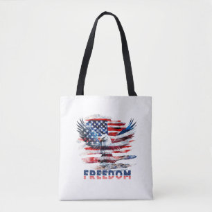 Tote Bag Drapeau et aigle des Etats-Unis.Liberté.