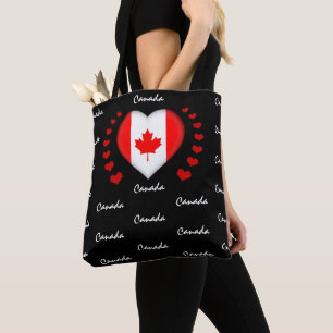 Tote Bag Drapeau et coeur du Canada, mode/sport du drapeau