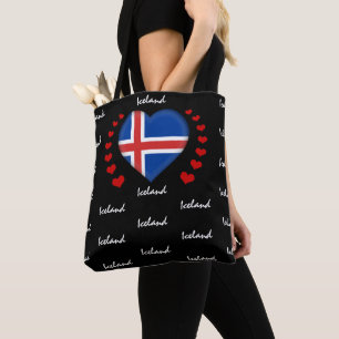 Tote Bag Drapeau et coeur islandais Mode/sport