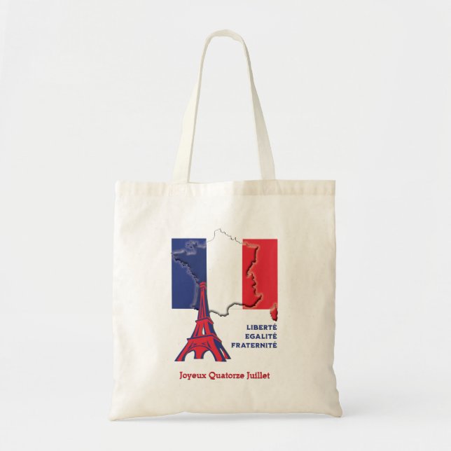 Tote Bag Drapeau français de la journée Patriotique BASTILL (Devant)