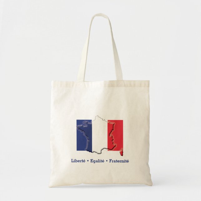 Tote Bag DRAPEAU FRANÇAIS Patriotique Liberté Egalité Frate (Devant)