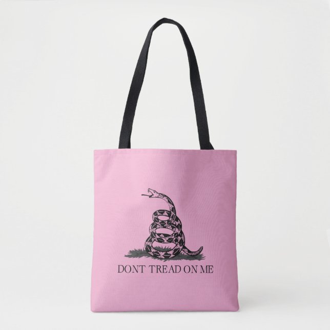 Tote Bag Drapeau Gadsden jaune classique Ne marchez pas sur (Devant)