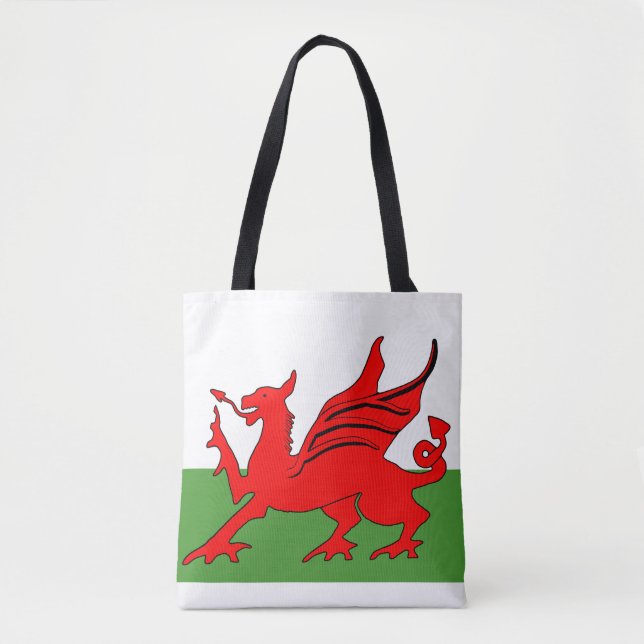 Tote Bag Drapeau gallois du dragon rouge (Devant)