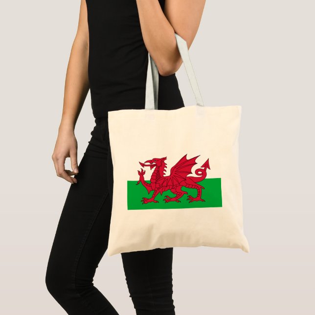 Tote Bag Drapeau gallois (Pays de Galles) (Dragon gallois) (Devant (produit))