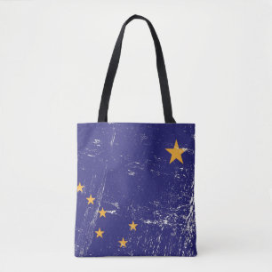 Tote Bag Drapeau grunge de l'Alaska