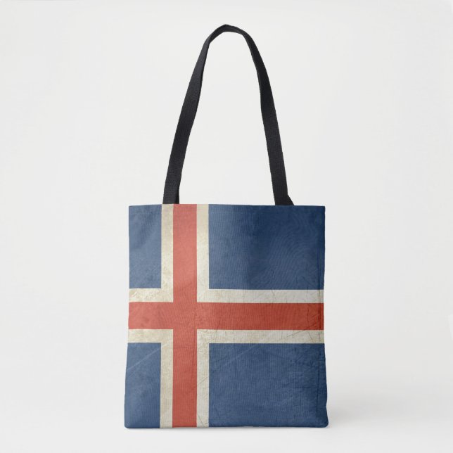 Tote Bag Drapeau grunge d'État souverain de l'Islande (Devant)