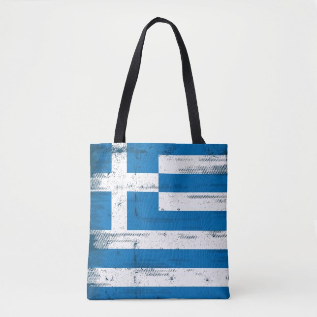 Tote Bag Drapeau grunge grec (Devant)