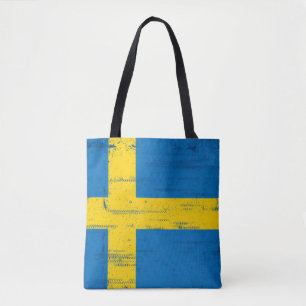 Tote Bag Drapeau grunge suédois