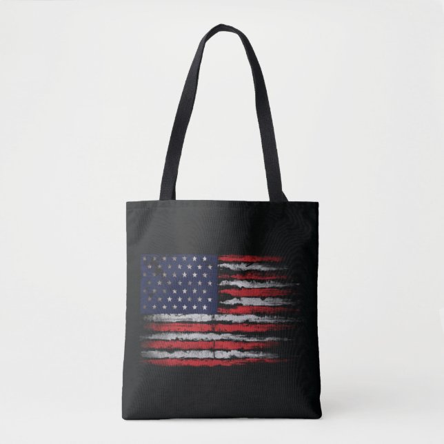 Tote Bag Drapeau Grunge U.S.A (Devant)