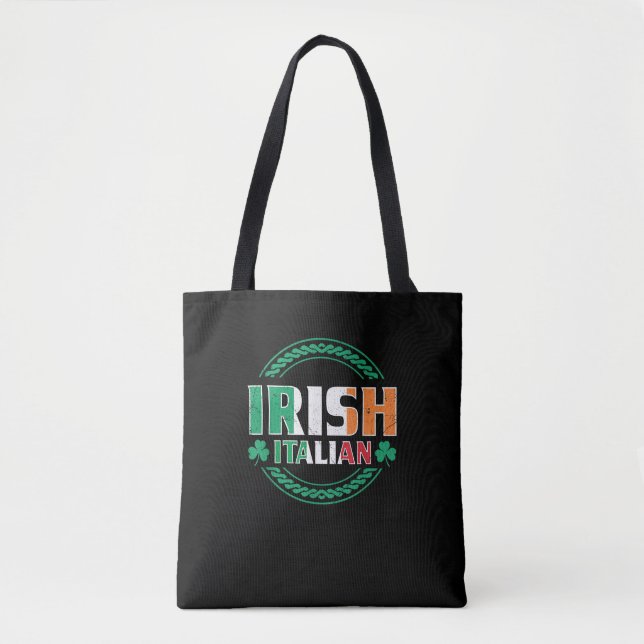 Tote Bag Drapeau irlandais italien moitié irlandais moitié  (Devant)