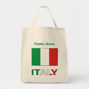 Tote Bag Drapeau italien moderne Tricolore Nom ici