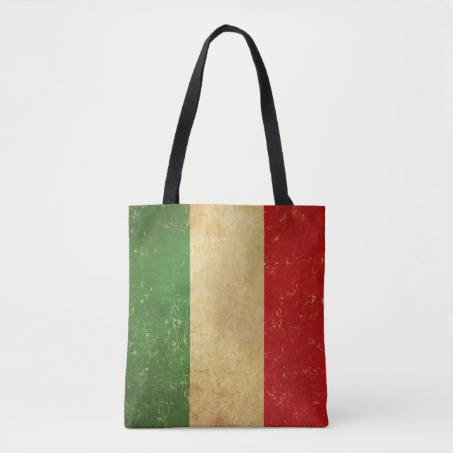 Tote Bag Drapeau italien vintage grunge (Devant)