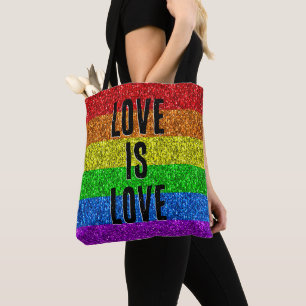 Tote Bag Drapeau LGBT dynamique Sparkle Love personnaliser 