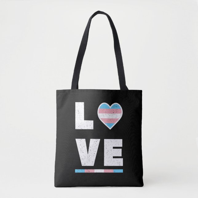Tote Bag Drapeau LGBT Transgenre Fide Drapeau Distressed Gr (Devant)