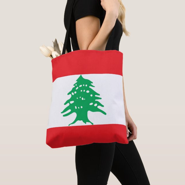 Tote Bag Drapeau libanais (De près)