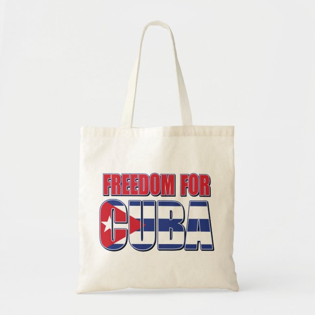 TOTE BAG DRAPEAU LIBRE POUR CUBA (Devant)