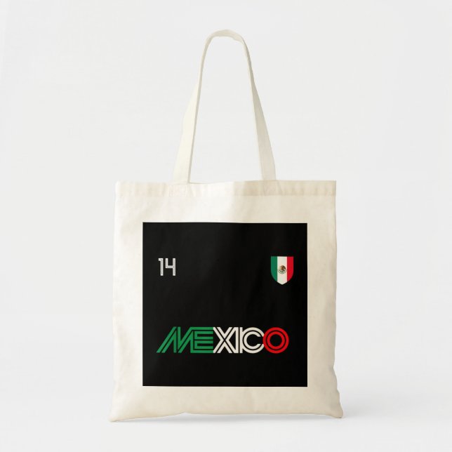 Tote Bag Drapeau mexicain de football rétro Viva Mexico (Devant)