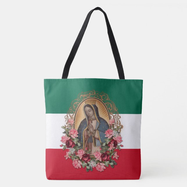 Tote Bag Drapeau mexicain de la dame espagnole de Guadalupe (Devant)