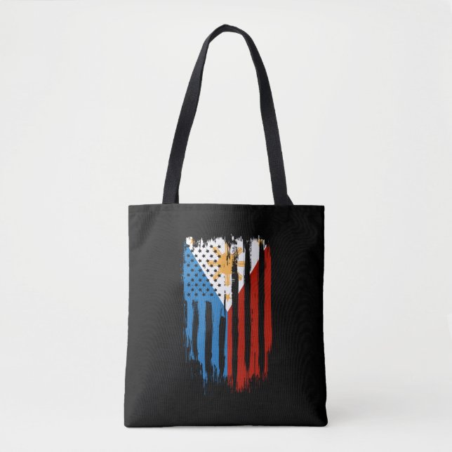 Tote Bag Drapeau mi-américain mi-philippin Philippines (Devant)